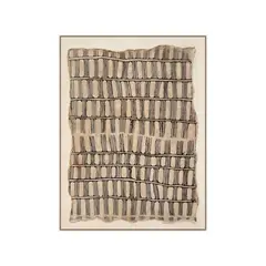 BROOKMAN - Cuadro Decorativo La Manta Canvas HD Pintado a Mano con Detalles en Textil Marco Natural 90x120 cm