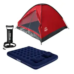 ALPES - Combo Carpa 4 Personas + Colchon 2p + Inflador + 2 Almohadas