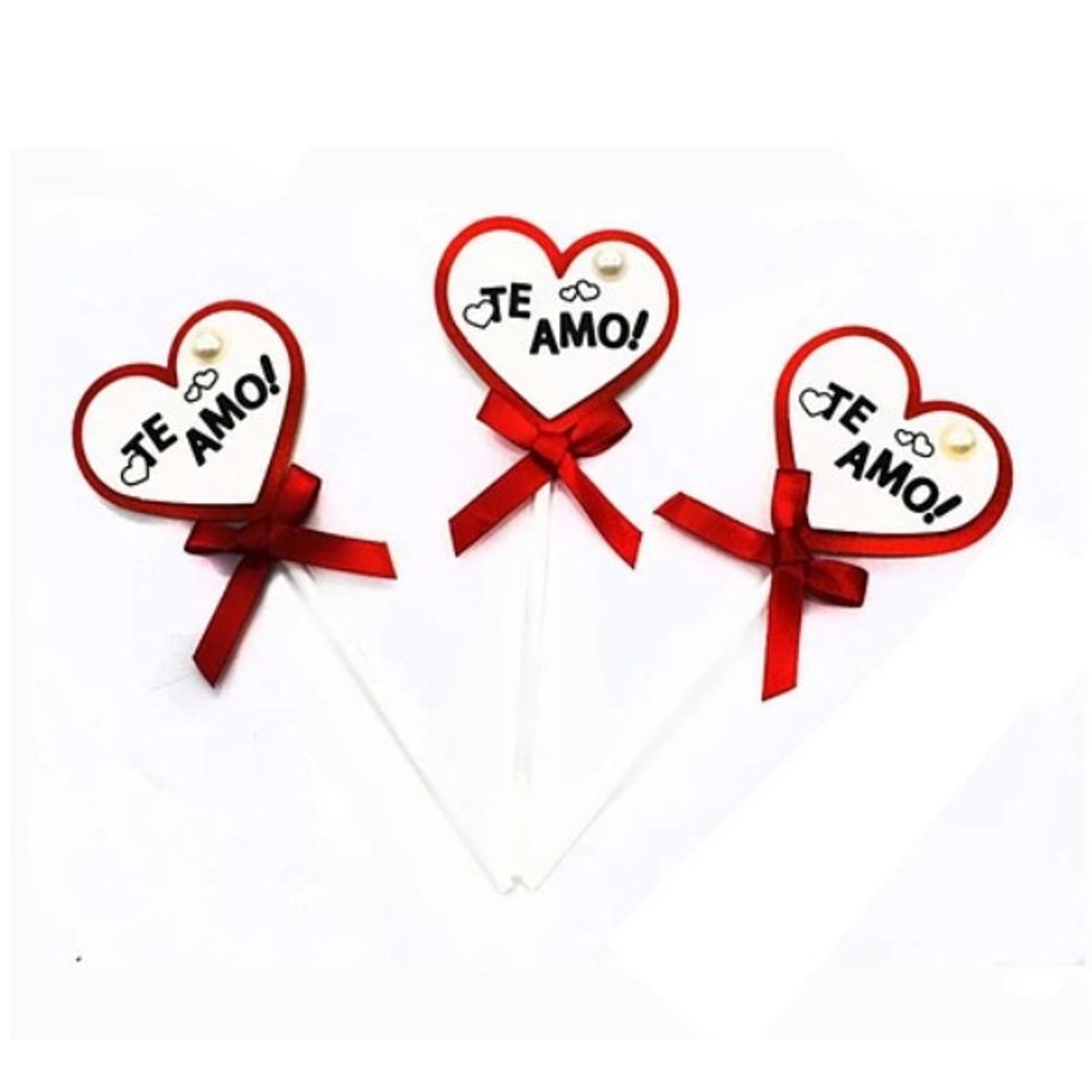 GENERICO - Topper Corazòn Love 3Pcs 4X13Cm