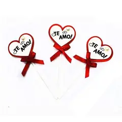 GENERICO - Topper Corazòn Love 3Pcs 4X13Cm