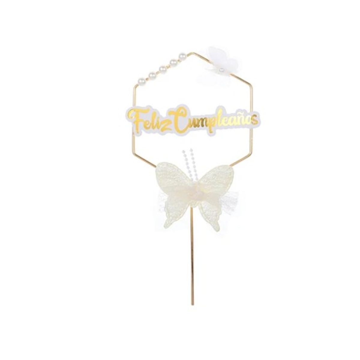 GENERICO - Topper Dorado Feliz Cumpleaños 115x22Cm 1pcs