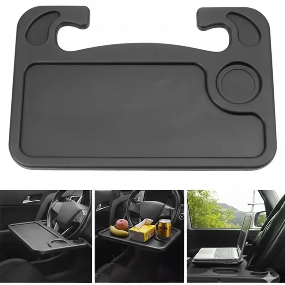GENERICO - Mesa Bandeja Para Volante De Auto Comida Escritorio Premium