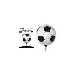 GENERICO - Globo metalizado 4D fútbol negro y blanco 45cm