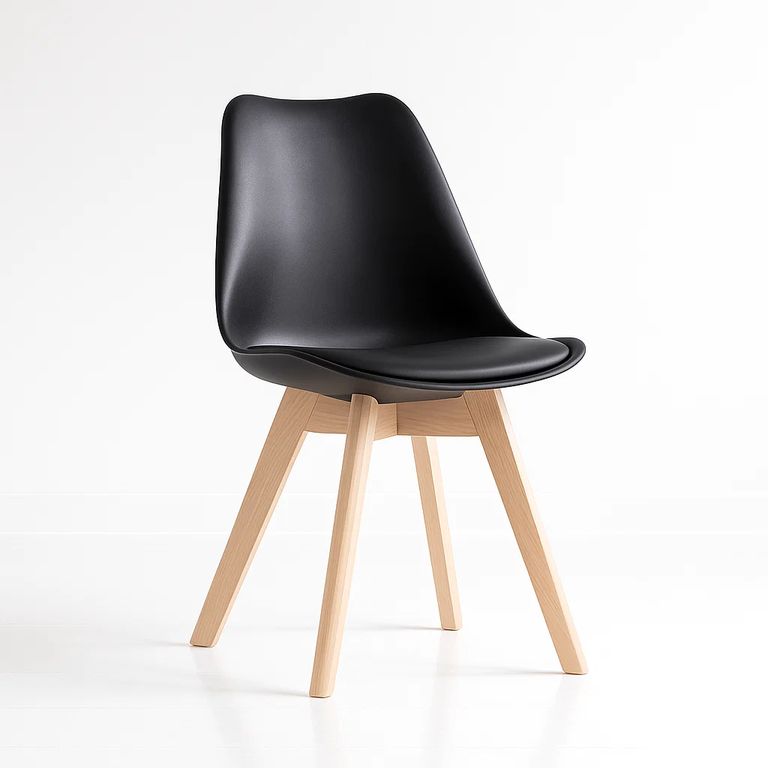 Silla Tulip Acolchada - Negra Negro
