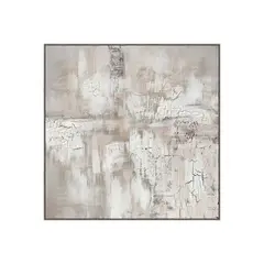 BROOKMAN - Cuadro Decorativo Canvas Pintado a Mano Marco Dorado 100x100 cm