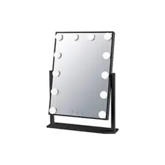 GENERICO - Espejo De Tocador Maquillaje 12 Bombillas Led Tactil Negro