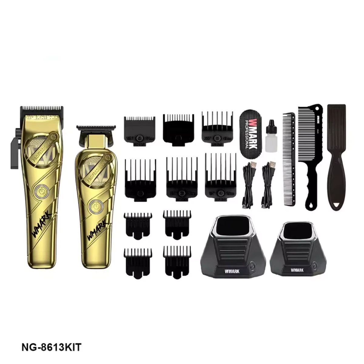 WMARK - Kit Cortadora De Pelo + Trimmer Detailer Wmark NG-8613 Dorado