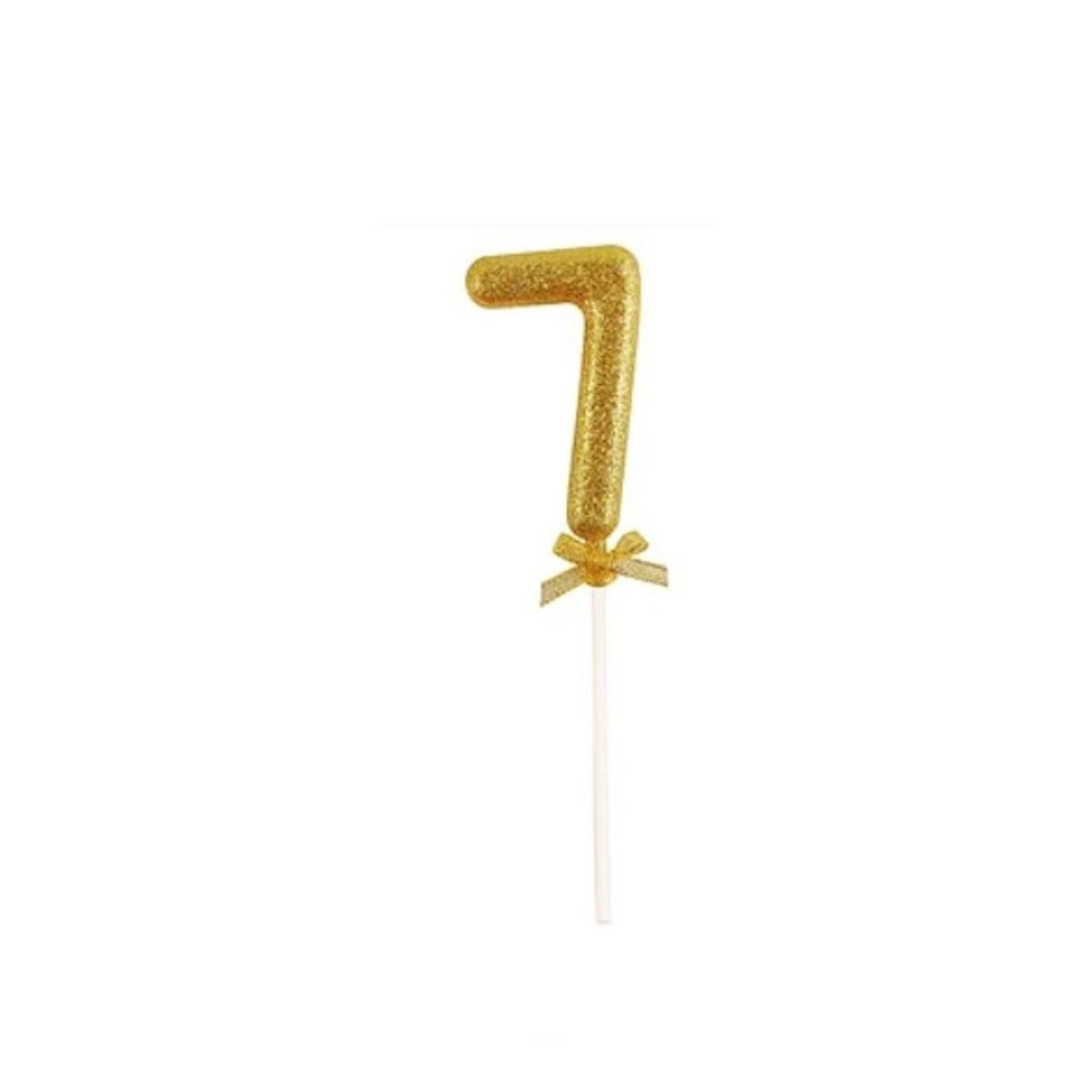 GENERICO - Topper Numero 7 Glitter Dorado 18Cm