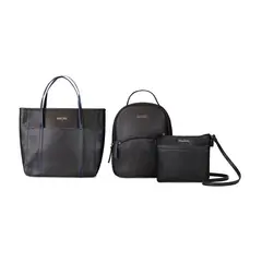 NAUTICA - Pack Mochila Queen + bandolera Princess + Cartera Lady negra