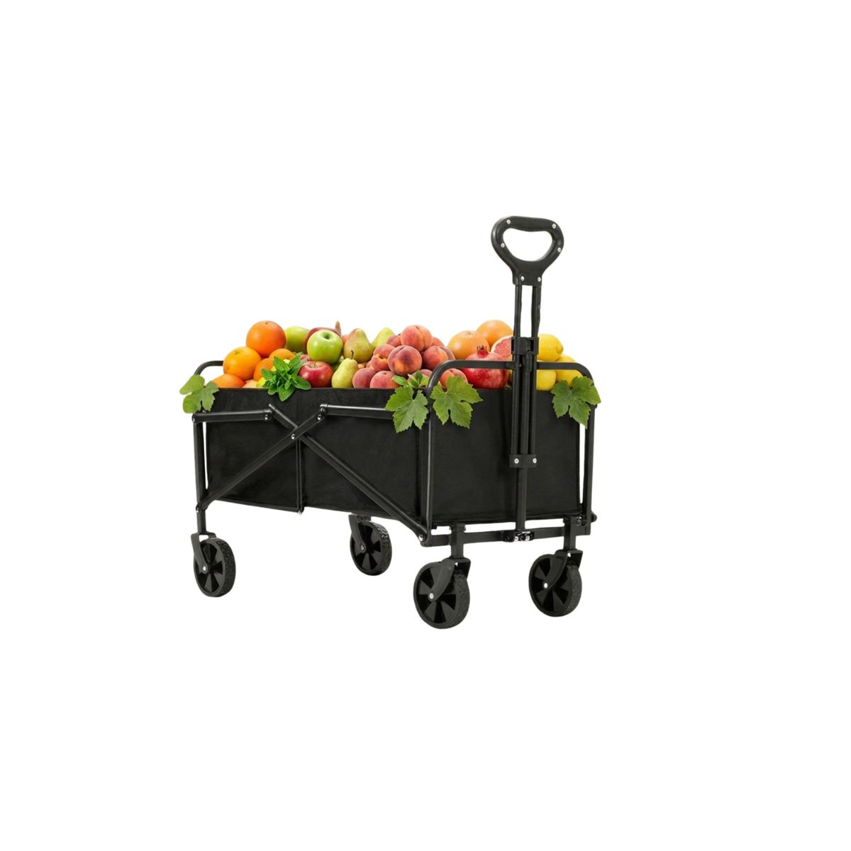 GENERICO - Carrito Plegable Camping Multifuncional 66x91x66x47  Negro