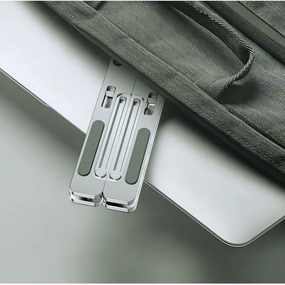 Imagen 2 del producto Soporte Para Macbook Base Notebook Aluminio Vertical Laptop Color Plateado