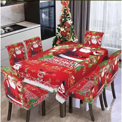 HD HOGAR SPA - Set Mantel Para Comedor + 6 Fundas Sillas, 7 Piezas Navidad Aleatorio Aleatorio