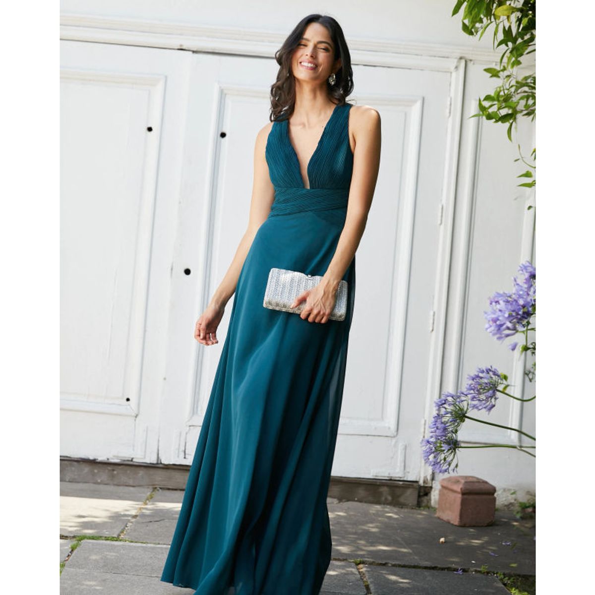MI PLACARD - Cartera Clutch Isadora Rafia Plateado