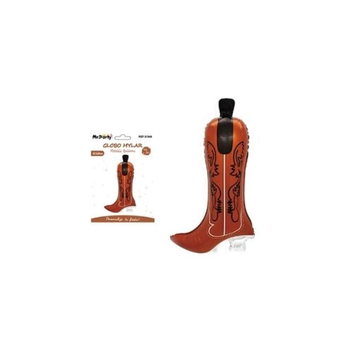 GENERICO - Globo metalizado bota Barbie marrón 455x80cm