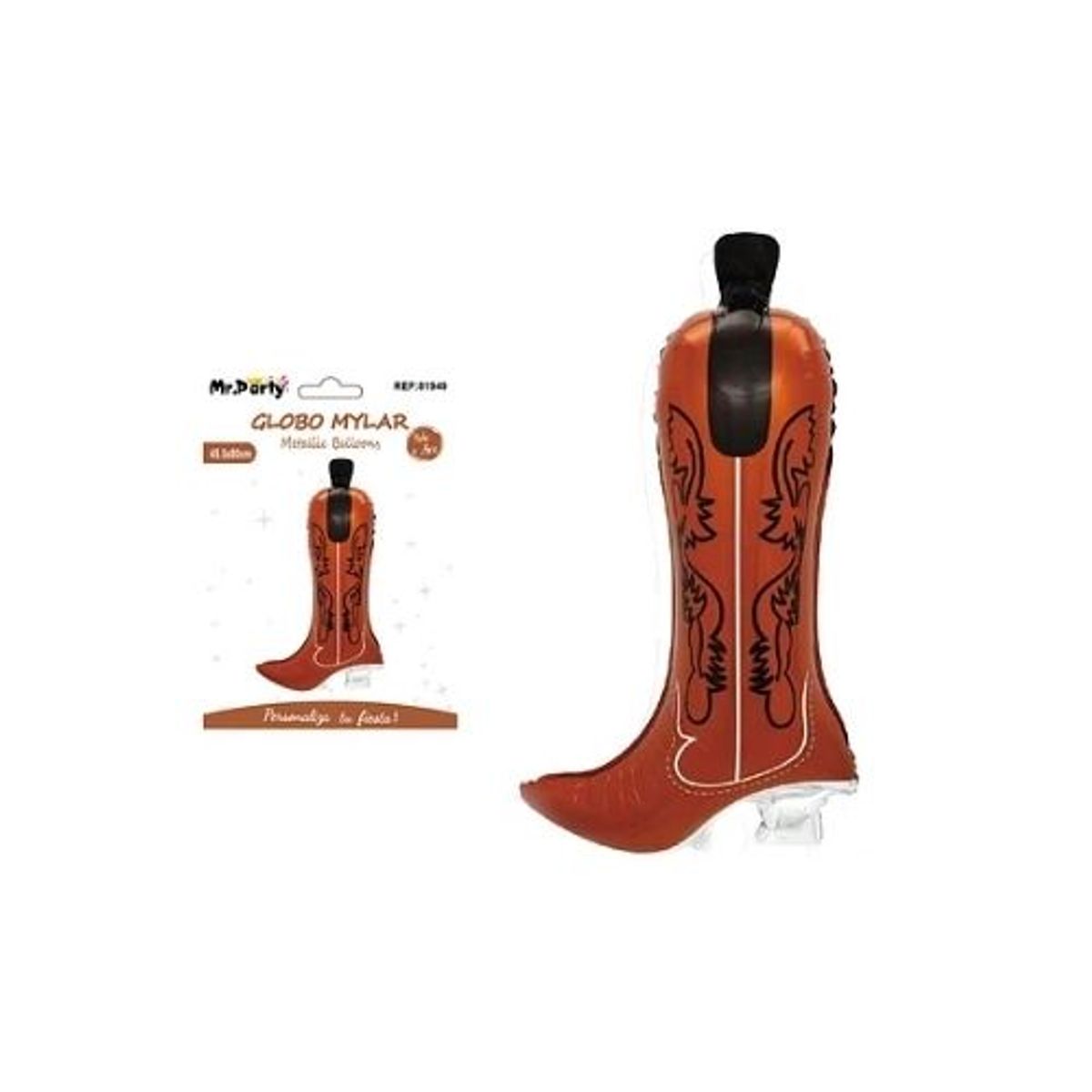 GENERICO - Globo metalizado bota Barbie marrón 455x80cm