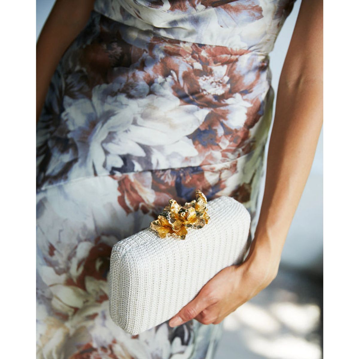MI PLACARD - Cartera Clutch Amara Flor Beige