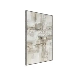 BROOKMAN - Cuadro Decorativo El Barril Canvas Pintado a Mano Marco Plata 80x120 cm