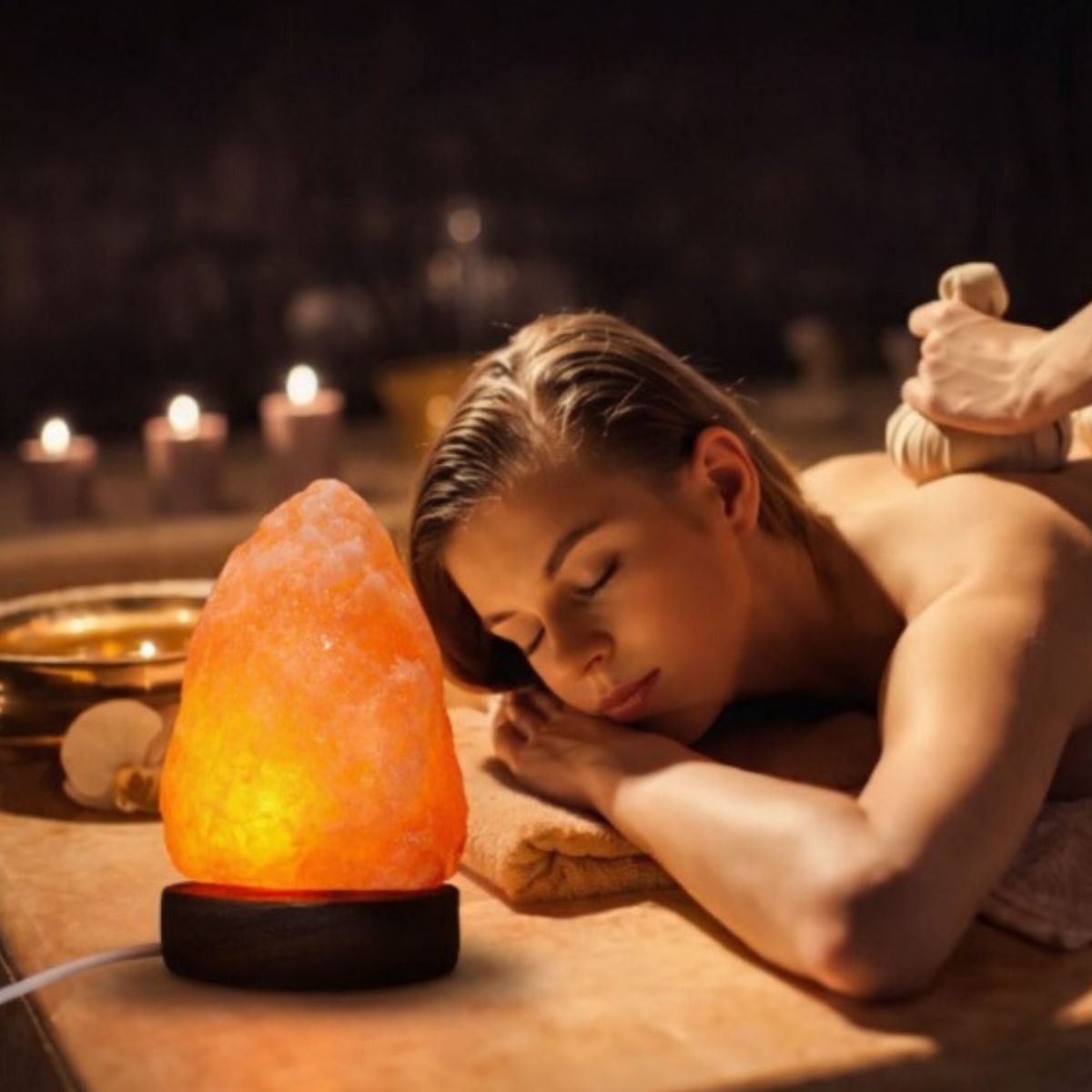 GENERICO - Lámpara de Sal Natural para Decoración Relajación y Bienestar en el Hogar