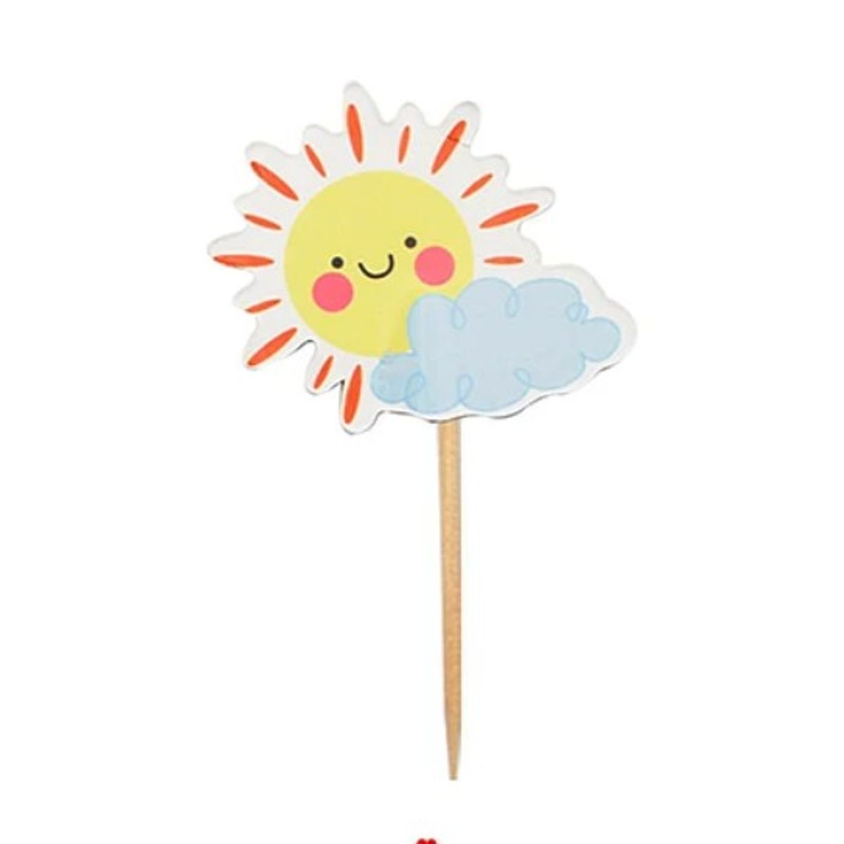 GENERICO - Topper Sol Con Nubes 12 Piezas 8,5Cm