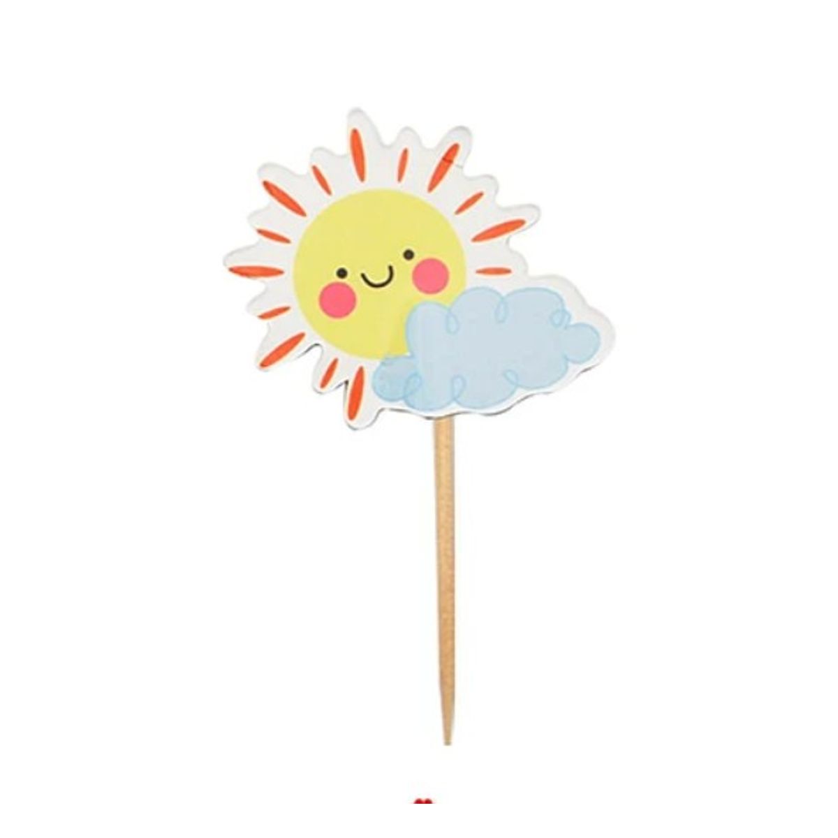 GENERICO - Topper Sol Con Nubes 12 Piezas 8,5Cm