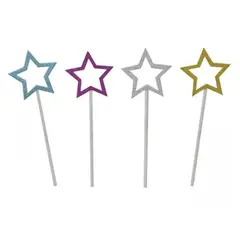 GENERICO - Topper Para Torta Estrellas 6Pcs Colores Surtidos