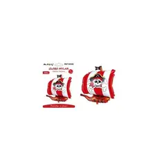 GENERICO - Globo metálico barco pirata rojo 55x68cm