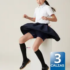 UTILISIMO - Pack 3 Calzas Cortas Escolar Pata Deportivas Niña Color Azul