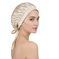 MAS DESCANSO - Turbante de Seda Natural Premium 22 Mommes – Protección Nocturna Para tu Cabello
