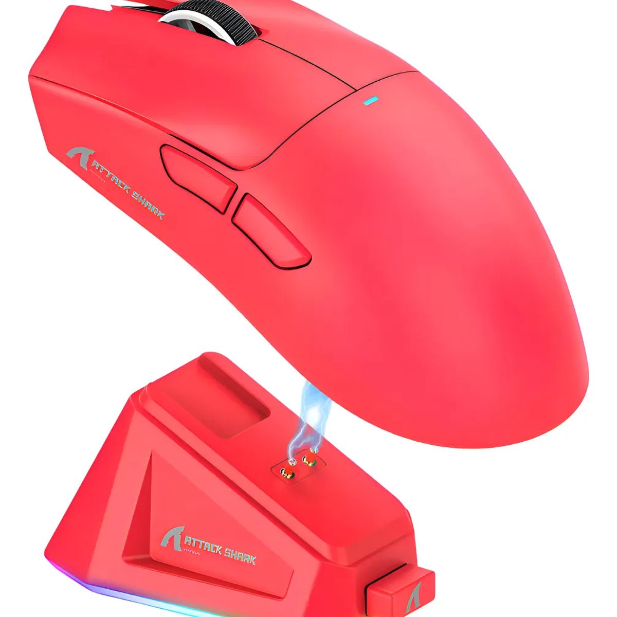 ATTACK SHARK - Ratón Gamer Attack Shark X11 Tri Mode 22000 Dpi Paw3311 Rojo