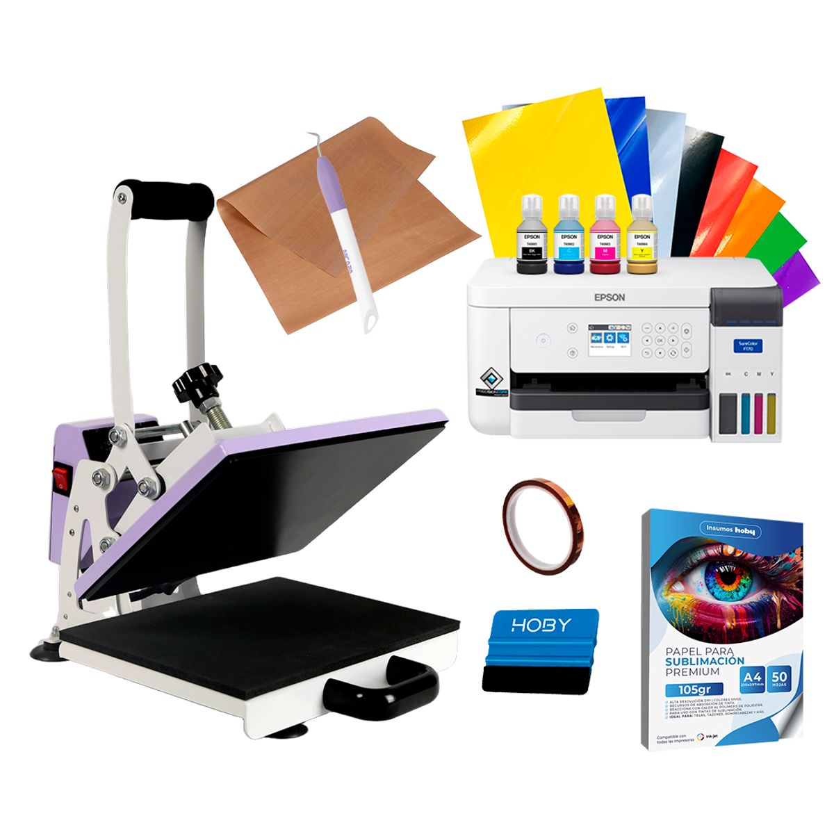 EPSON - Kit Estampadora Sublimadora 23x30cm Sublipress + Impresora Epson F170