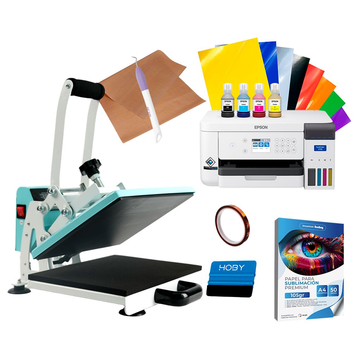 EPSON - Kit Estampadora Sublimadora 23x30cm Sublipress + Impresora Epson F170