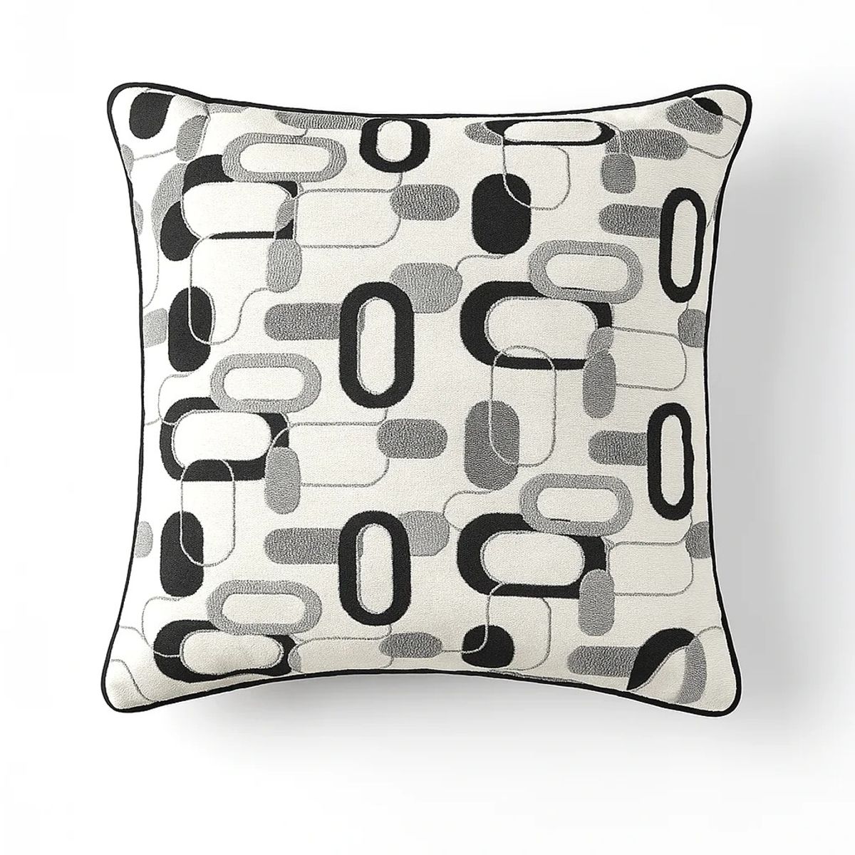 DEKOHOME - COJIN BORDADO GEOMETRICO CIRCULOS
