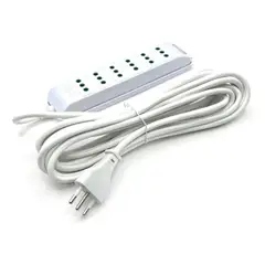 DRL LIGHTING - Alargador Múltiple 5mts 10a Zapatilla 6 Posiciones Led Sec Blanco
