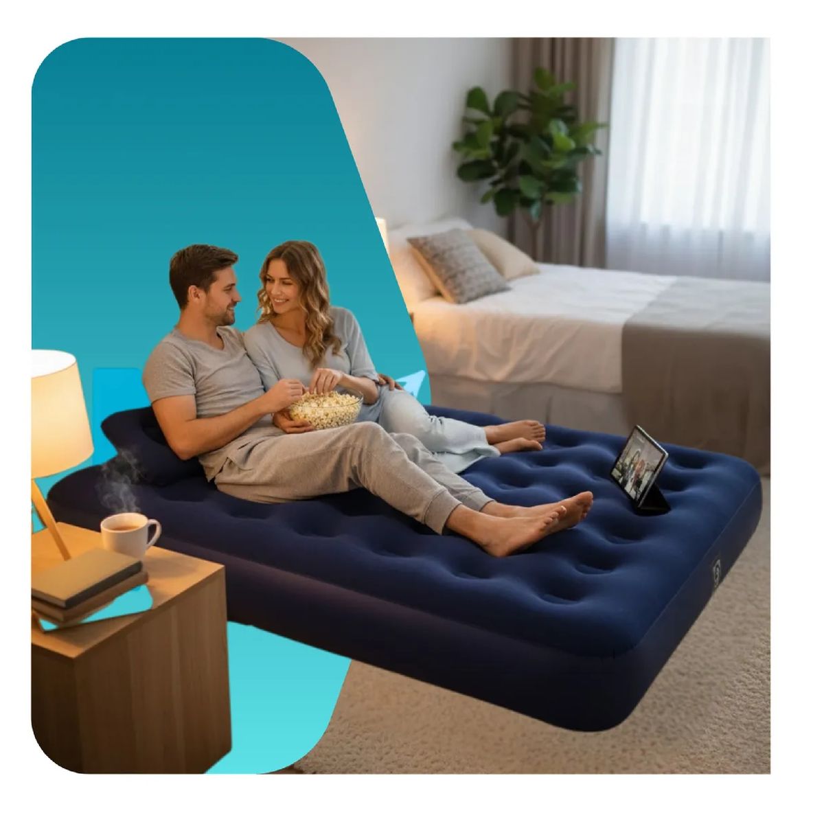 BESTWAY - Colchon Inflable 2 Plazas Bestway + 2 Almohadas + Inflador