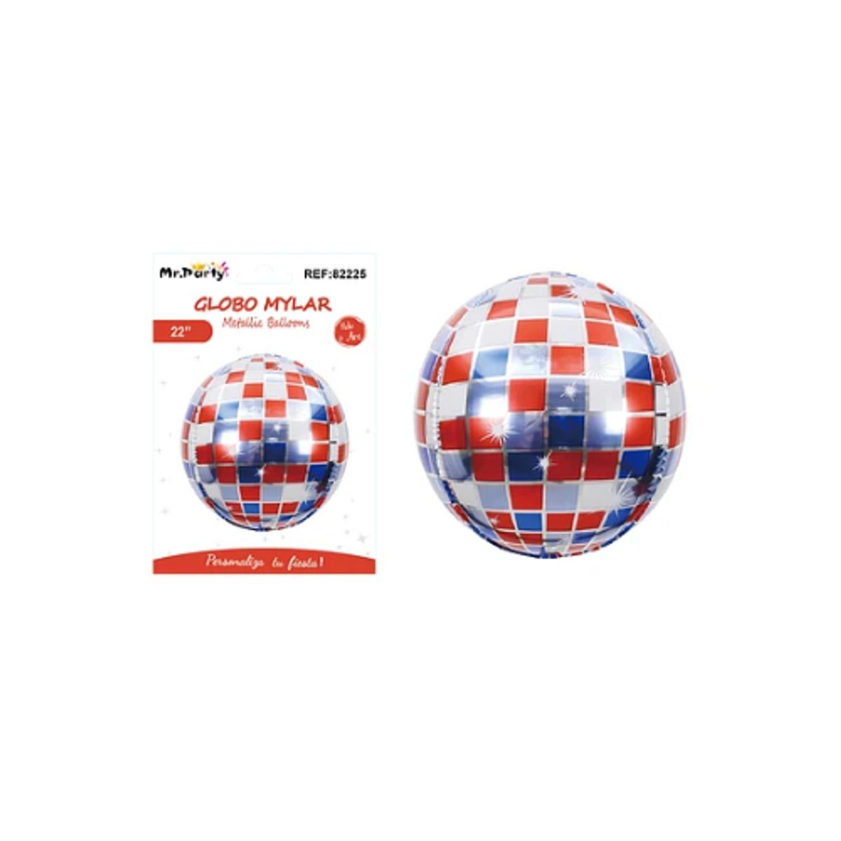 GENERICO - Globo metálico bola disco 22