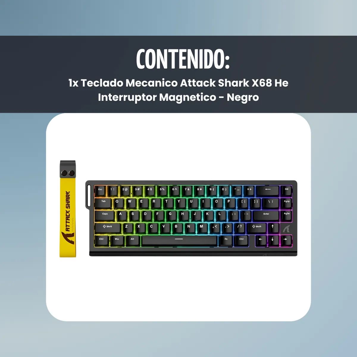 ATTACK SHARK - Teclado Mecanico Attack Shark X68 He Interruptor Magnetico Negro