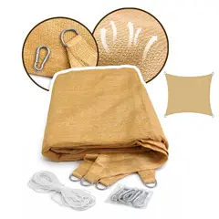 GENERICO - Lona Sombra Parasol Cuadrada UV con Accesorios 5x5m