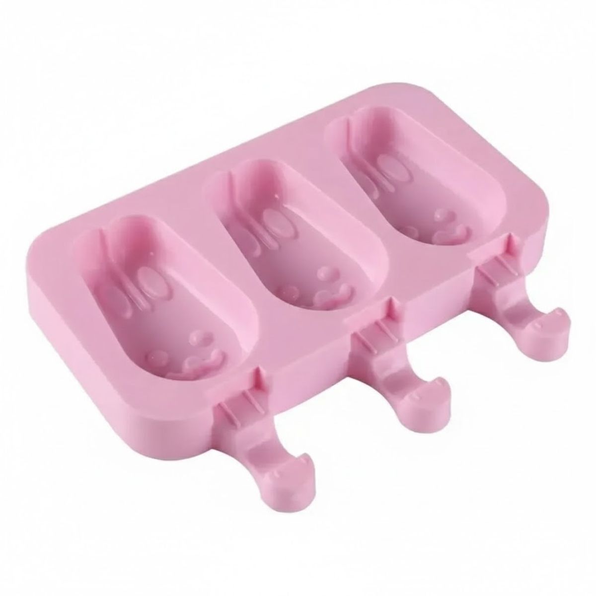 GENERICO - Moldes De Silicona Para Helados Paleta 3 Conejos Pascua