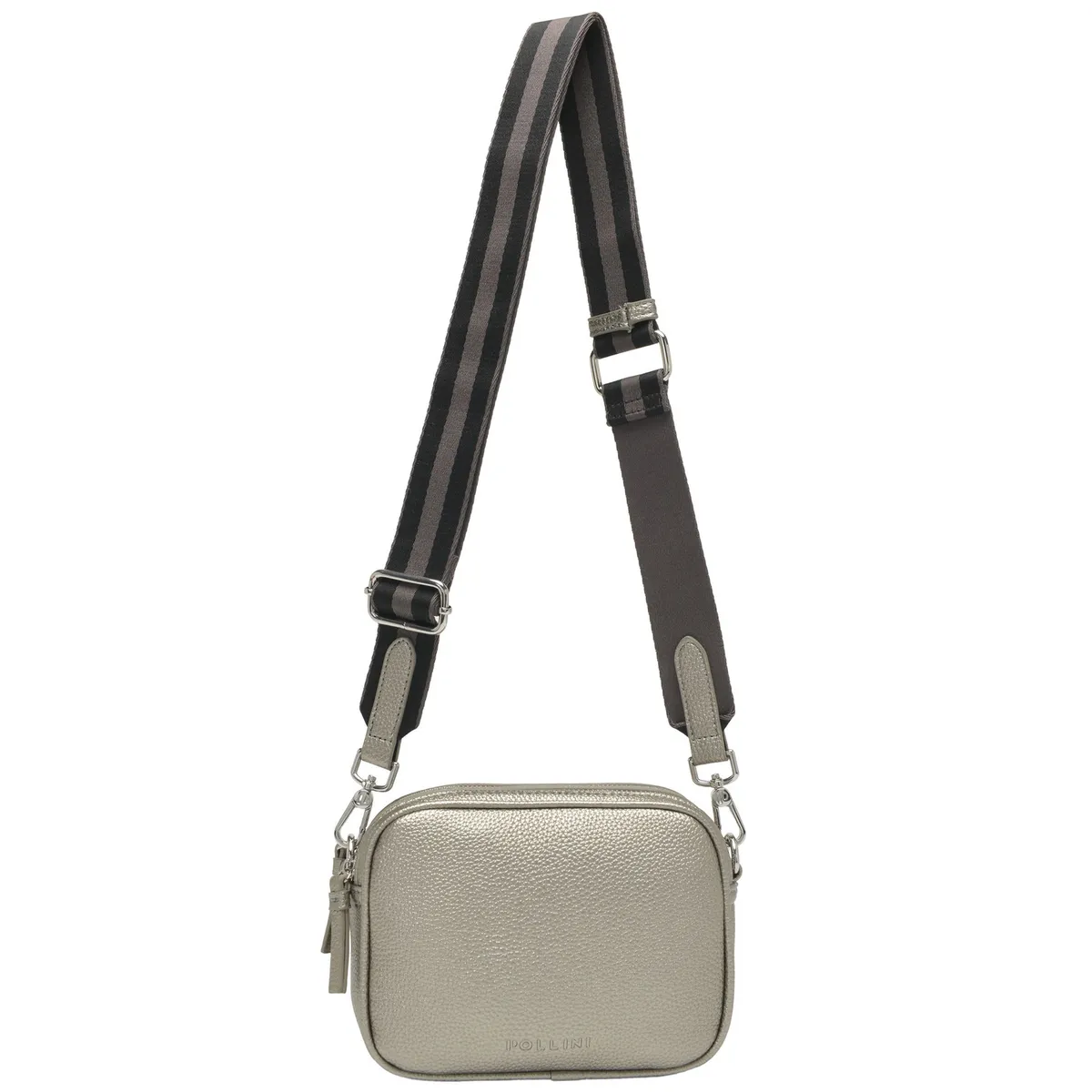 POLLINI - Cartera Bandolera Straps multicolor Gris Pollini