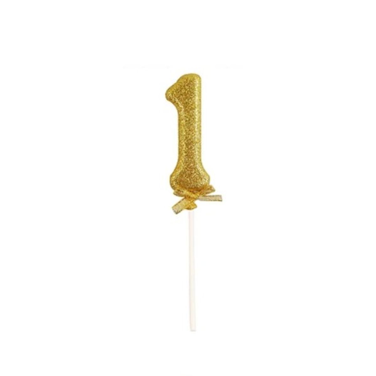 GENERICO - Topper Numero 1 Glitter Dorado 18Cm