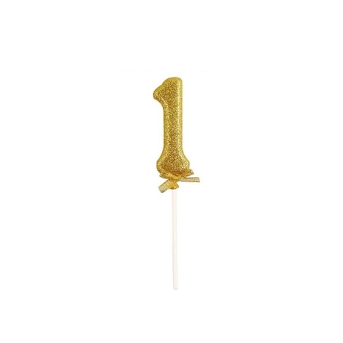 GENERICO - Topper Numero 1 Glitter Dorado 18Cm