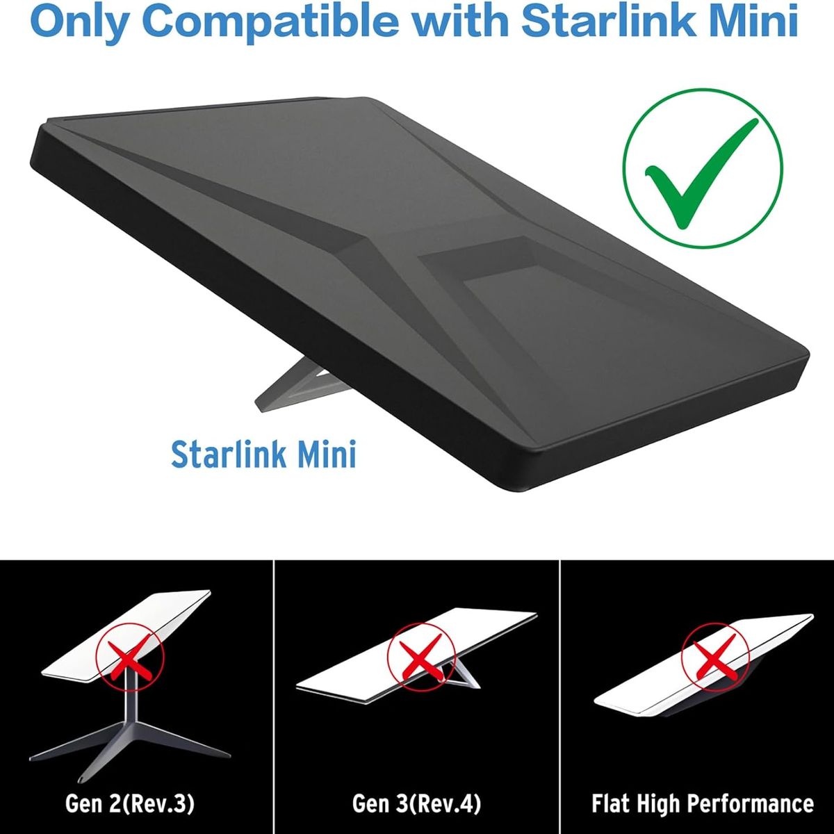 GENERICO - De Silicona Para Starlink Mini Negro