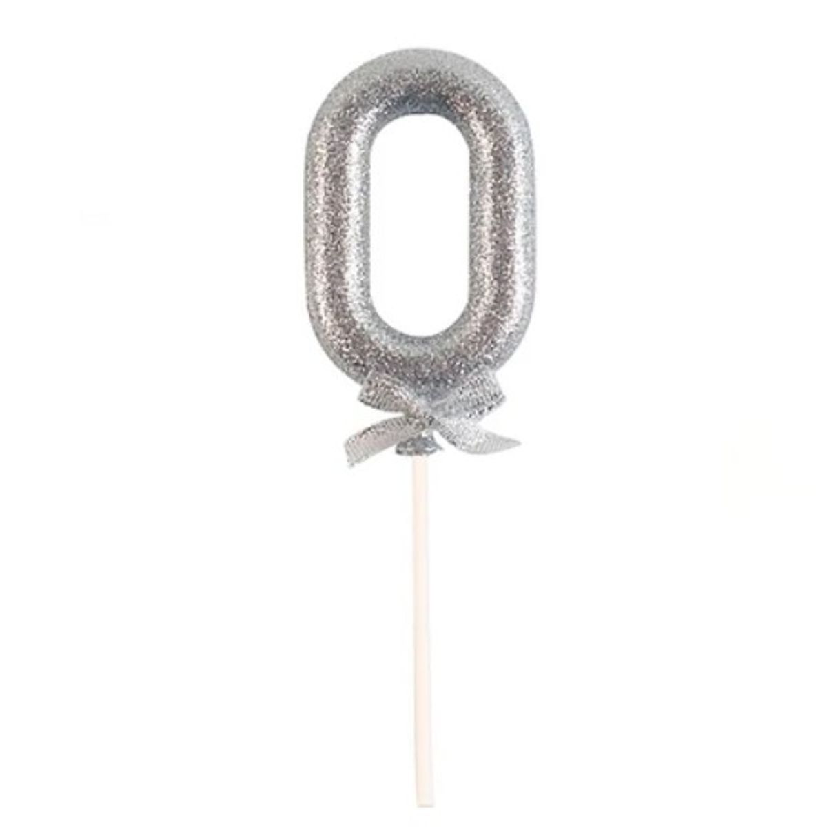 GENERICO - Topper N.º 0 Color Plata Glitter 18Cm