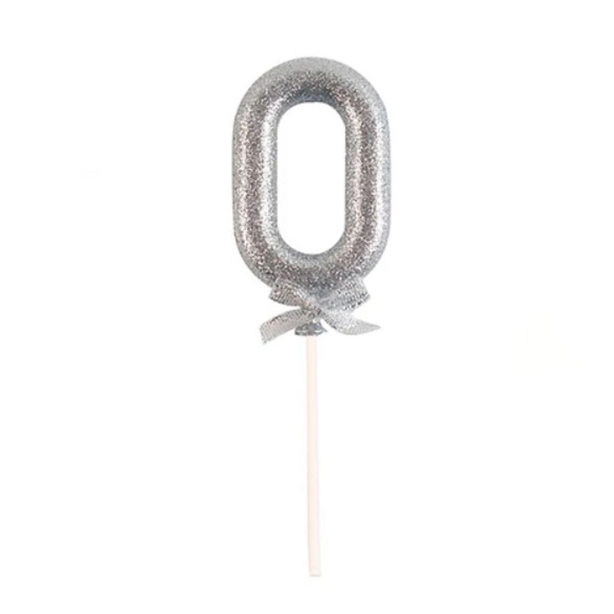 GENERICO - Topper N.º 0 Color Plata Glitter 18Cm