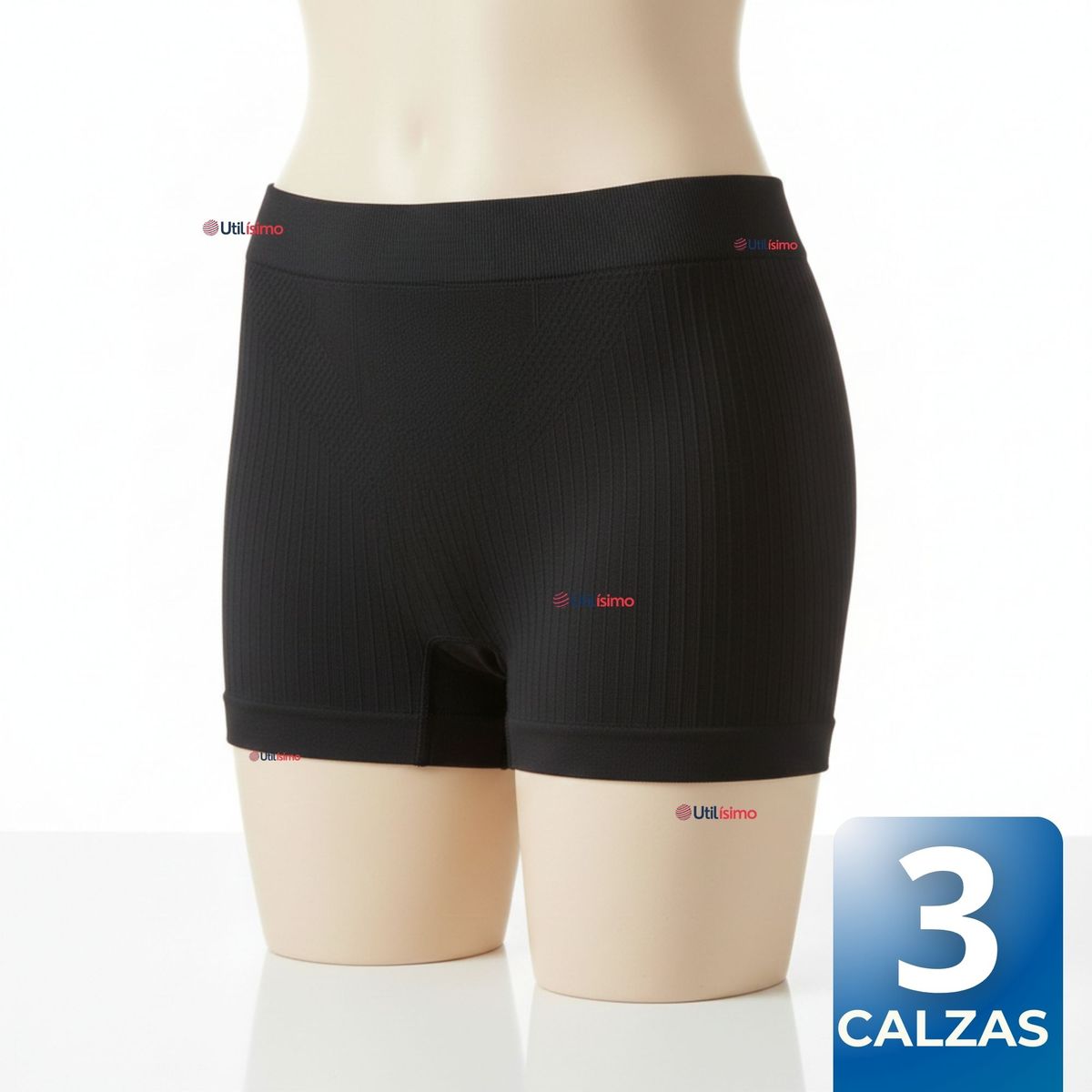 UTILISIMO - Pack 3 Calzas Cortas Escolar Pata Deportivas Niña Juvenil Color Negro
