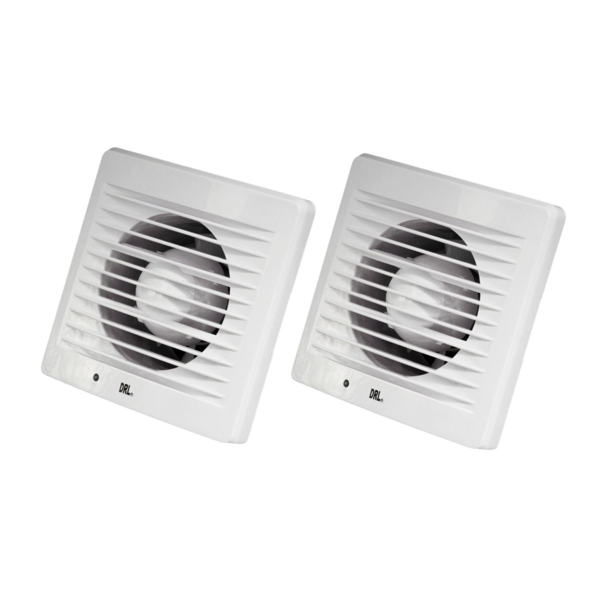 DRL - Pack 2 Extractor Aire 4 Pulgada Drl Cuadrado Baño Cocina Sec Blanco