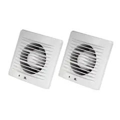 DRL - Pack 2 Extractor Aire 4 Pulgada Cuadrado Baño Cocina Sec Blanco