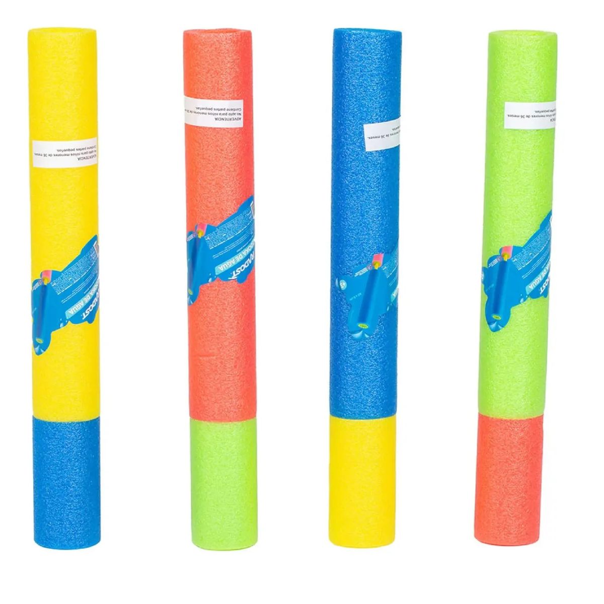 GENERICO - Pack 4 Pistola Bazooka Lanza Agua Espuma Verano 40 Cm Radost