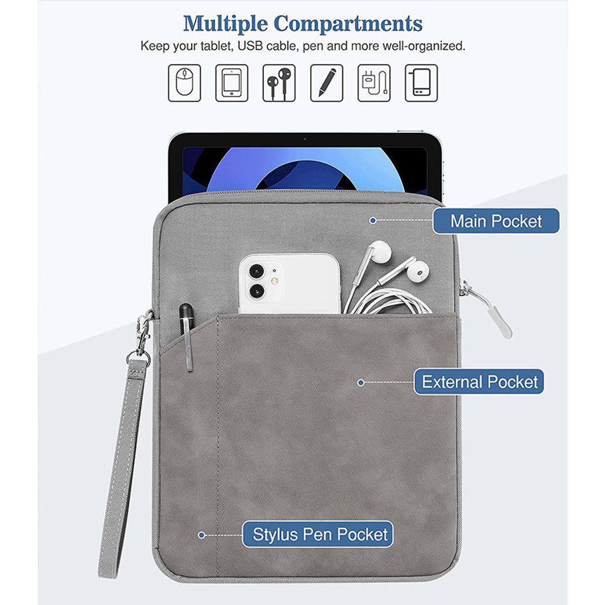 GENERICO - Funda Protectora Para Ipad  Tablets Negro