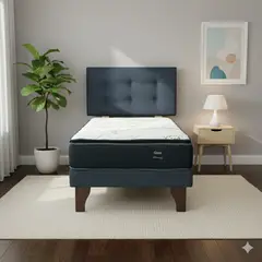 GAEX - Cama Europea 1 Plaza 190 Plus Respaldo Berna